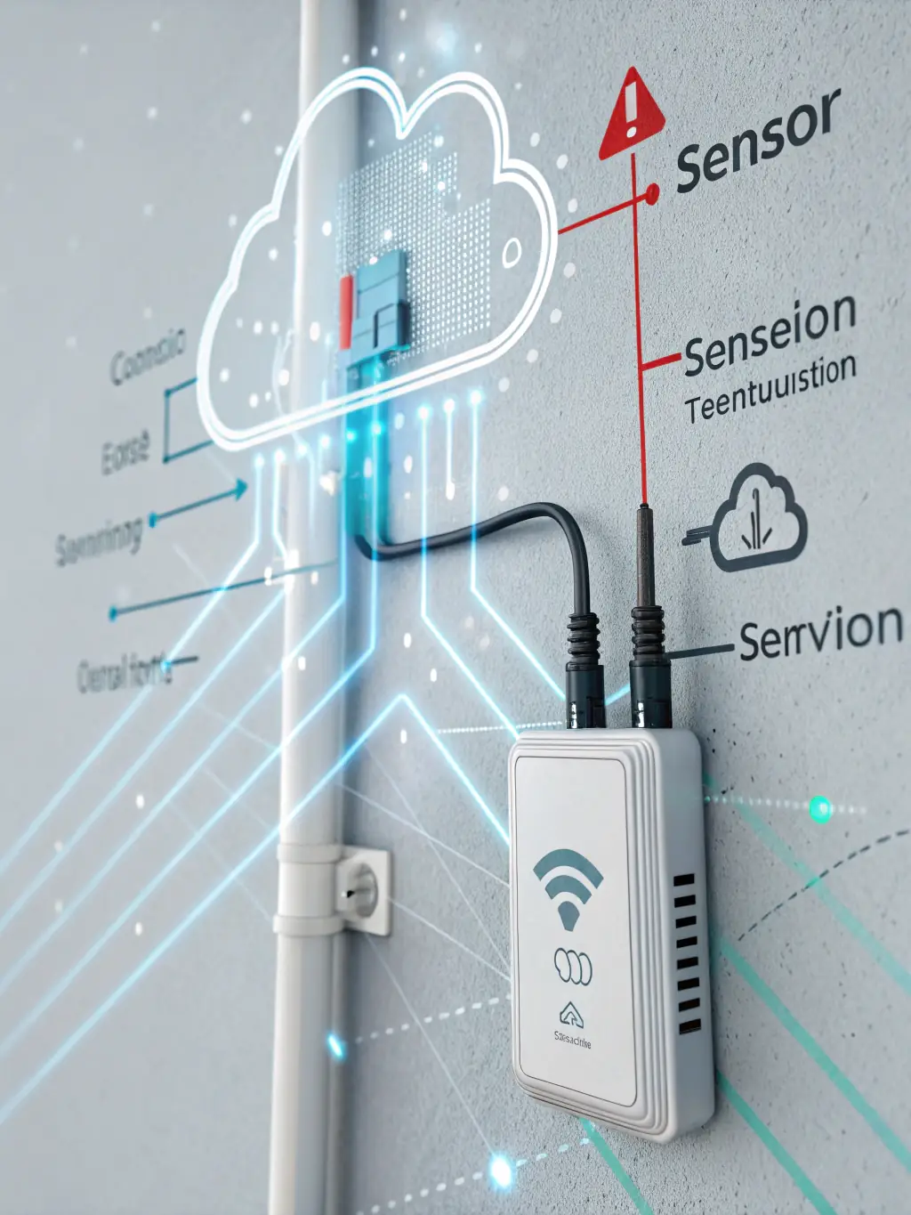 An illustration depicting data flowing securely from IdeIndus sensors to the I-See platform, highlighting the end-to-end data security measures.