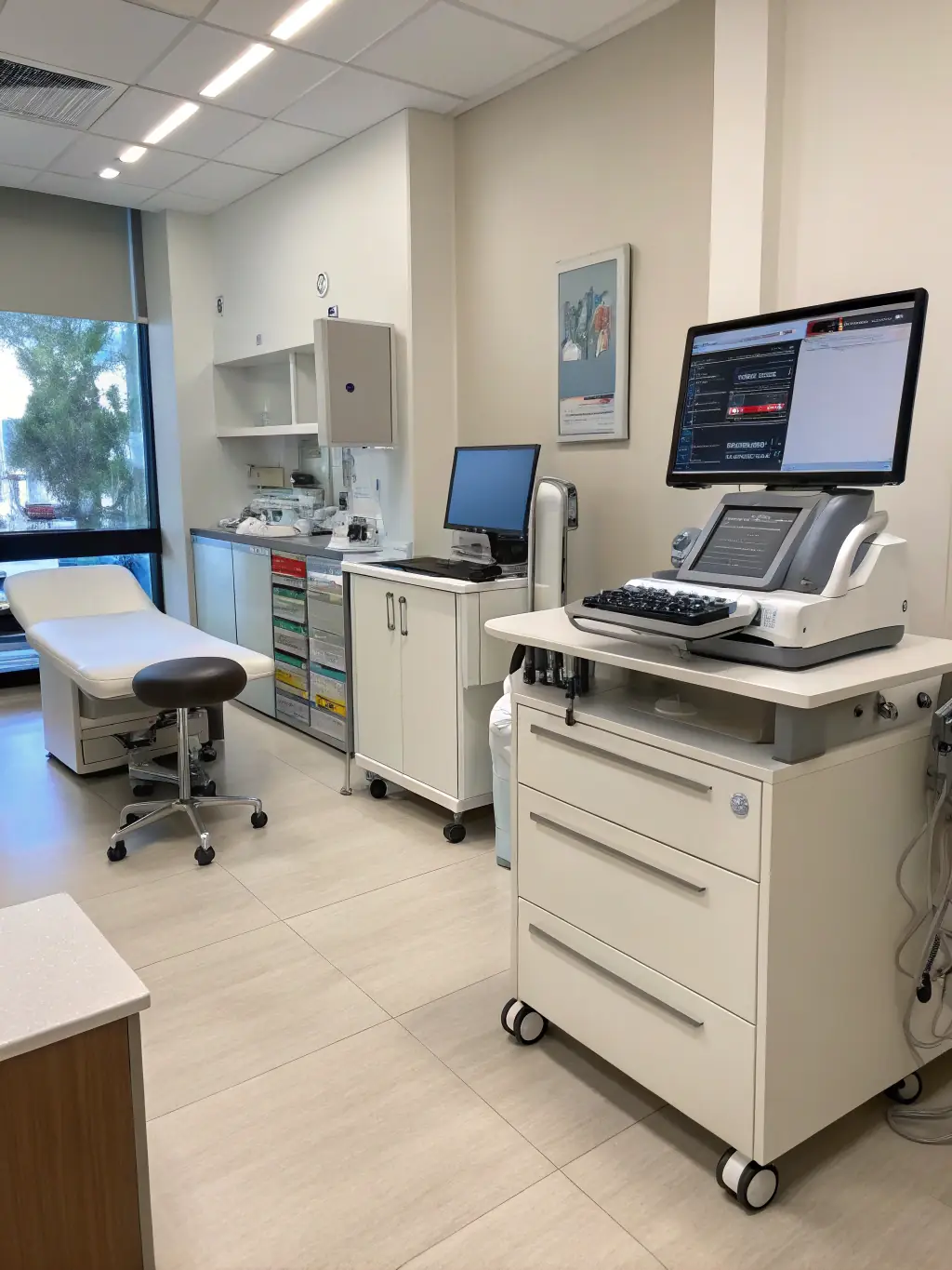 A sterile healthcare facility with advanced medical equipment, emphasizing the critical nature of uptime and reliability in the healthcare industry.